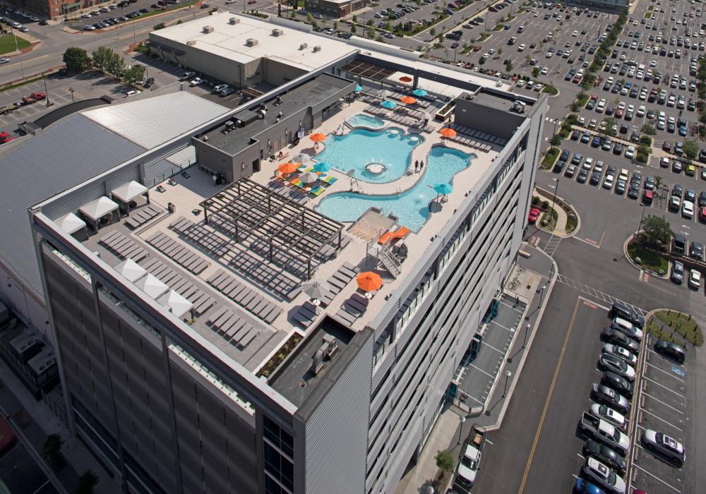 Merritt Canton garage aerial photo